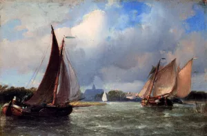 Bomschuiten Heading For Shore painting by Antonie Waldorp