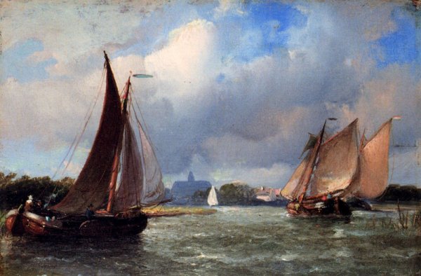 Main Product Photo of Bomschuiten Heading For Shore Painting by Antonie Waldorp