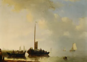 Sailing Vessels off the Dutch Coast Oil painting by Antonie Waldorp