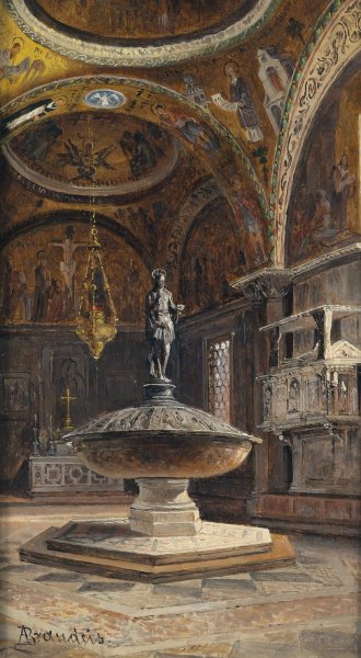 Battistero di San Marco by Antonietta Brandeis - Hand-Painted Oil Painting Reproduction