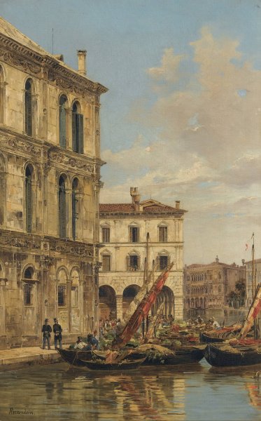 The Grand Canal by Antonietta Brandeis - Hand-Painted Oil Painting Reproduction