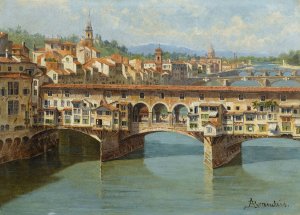 The ponte Vecchio, Florence by Antonietta Brandeis Oil Painting
