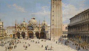 Venice; A View of the Piazza San Marco by Antonietta Brandeis Oil Painting