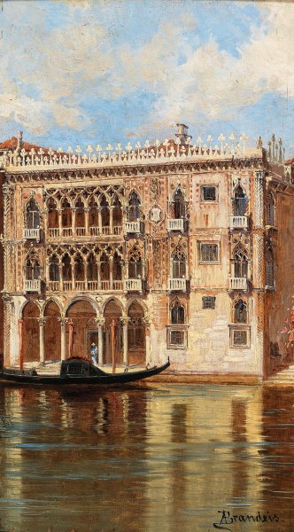 Venice, Ca'd'Oro by Antonietta Brandeis - Hand-Painted Oil Painting Reproduction