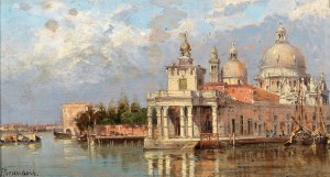 Venice, Santa Maria della Salute with Old Dogana by Antonietta Brandeis Oil Painting
