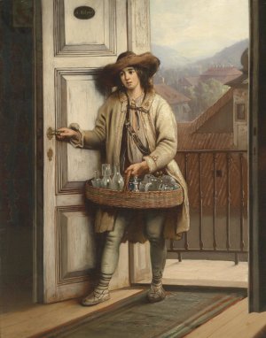 Slovakischer Glasverkaufer by Antonin Holperl Oil Painting