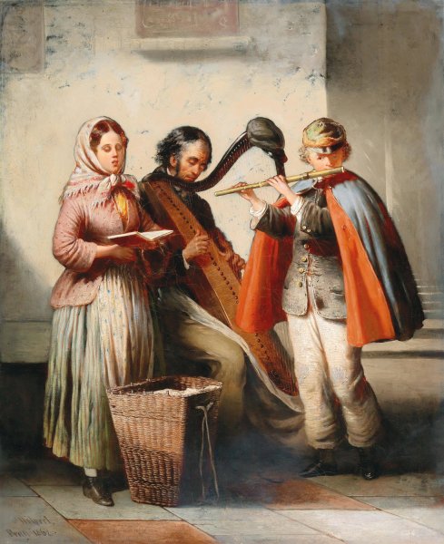 Main Product Photo of Street Musicians Painting by Antonin Holperl