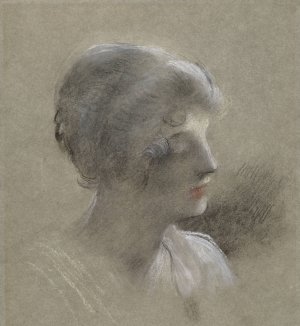 Head of a Young Lady by Antonin Mercie Oil Painting