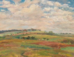 Follower Pasture Landscape In The Summer Light by Antonin Slavicek Oil Painting