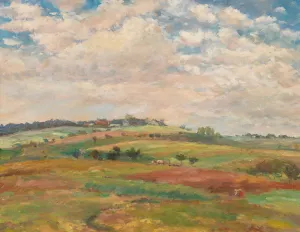 Follower Pasture Landscape In The Summer Light by Antonin Slavicek Oil Painting