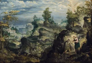 The Hermit Onofrius in the Wilderness Oil painting by Antonin Stevens