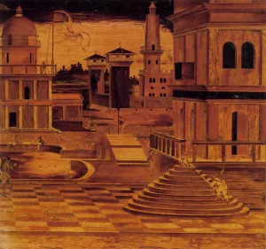 Perspective Vista by Antonio and Paolo Mola Oil Painting