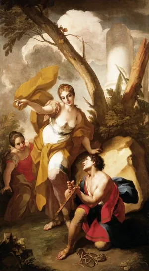 Theseus Discovering his Father's Sword by Antonio Balestra Oil Painting