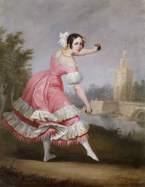 A Bolero Dancer by Antonio Cabral Bejarano Oil Painting