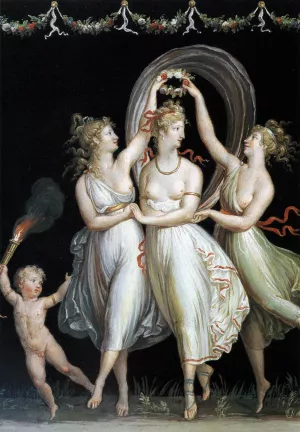 The Three Graces Dancing Oil painting by Antonio Canova