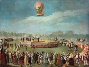 Ascenso de un globo en presencia del rey Carlos IV y de su Corte by Antonio Carnicero Oil Painting