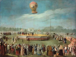 Ascenso de un globo en presencia del rey Carlos IV y de su Corte by Antonio Carnicero Oil Painting