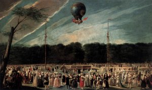 Ascent of the Monsieur Boucle's Montgolfier Balloon in the Gardens of Aranjuez
