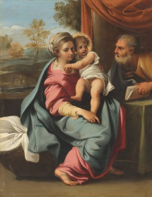 The Holy Family by Antonio Carracci Oil Painting