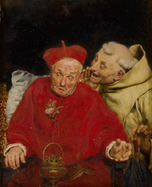 Amusing Gossip by Antonio Casanova Y Estorach Oil Painting