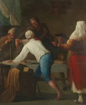 The Spaghetti Thief by Antonio Cifrondi Oil Painting