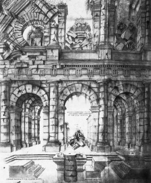 Ruins of the Ancient Roman Theater of Marcellus by Antonio Da Sangallo The Elder Oil Painting