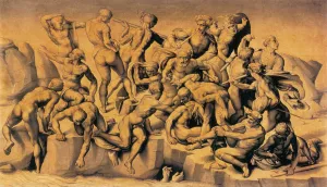 The Battle of Cascina by Antonio Da Sangallo The Elder - Oil Painting Reproduction