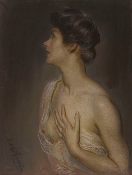 Buste de femme  by Antonio De La Gandara - Hand-Painted Oil Painting Reproduction