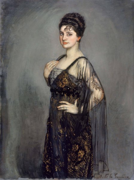 Portrait de Madame Louis Rosenau  by Antonio De La Gandara - Hand-Painted Oil Painting Reproduction