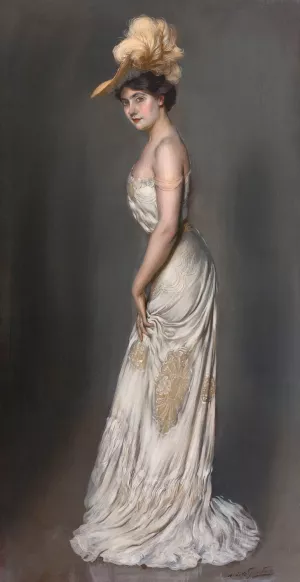 Portrait de madame Rene Prejelan by Antonio De La Gandara Oil Painting