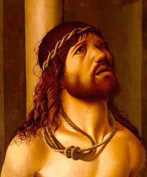 Christ at the Column by Antonio De Saliba Oil Painting