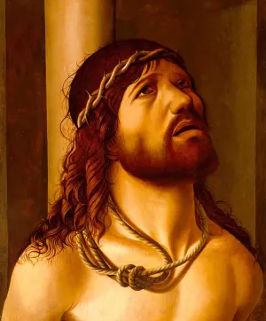 Christ at the Column by Antonio De Saliba Oil Painting