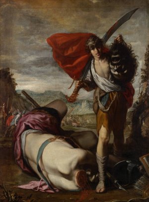 David with the Head of Goliath by Antonio Del Castillo Y Saavedra Oil Painting