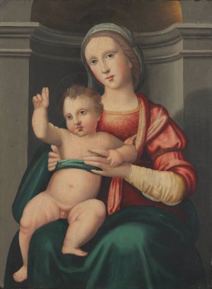Madonna and Child in a Niche by Antonio Del Ceraiolo Oil Painting