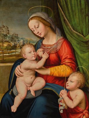 The Madonna And Child With The Infant Saint John The Baptist by Antonio Del Ceraiuolo Oil Painting