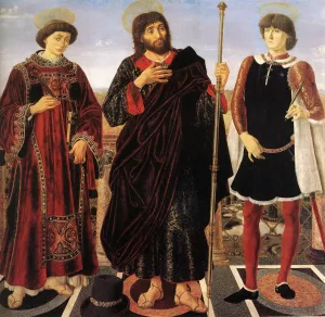 Altarpiece with Three Saints by Antonio Del Pollaiuolo - Oil Painting Reproduction