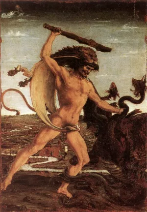 Hercules and the Hydra Oil painting by Antonio Del Pollaiuolo