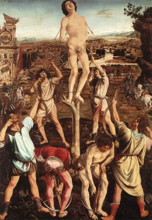 Martyrdom of St Sebastian painting by Antonio Del Pollaiuolo