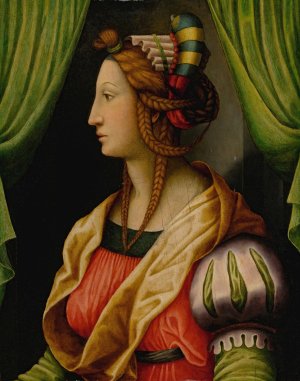 Profile of a Woman; a 'Testa Ideale' by Antonio Di Donnino Del Mazziere Oil Painting