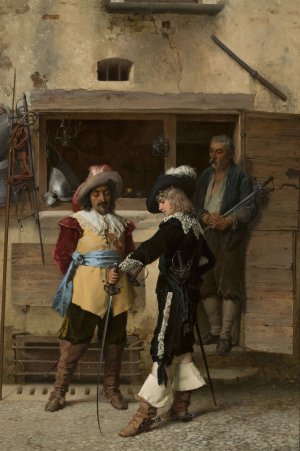Choice of the epee by Antonio Ermolao Paoletti Oil Painting