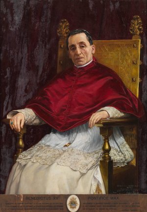 Benedicto XV by Antonio Fabres Oil Painting