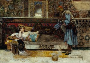 The Sultan's Gift by Antonio Fabres Oil Painting