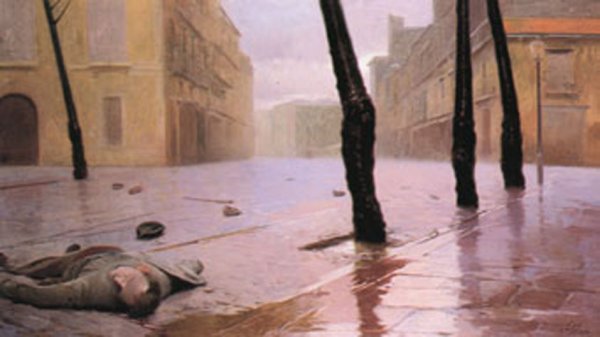 Main Product Photo of La Semilla also known as Despues de la Refriega Painting by Antonio Fillol Granell