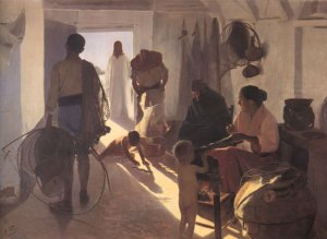 Los Amigos de Jesus Oil painting by Antonio Fillol Granell