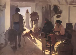 Los Amigos de Jesus Oil painting by Antonio Fillol Granell