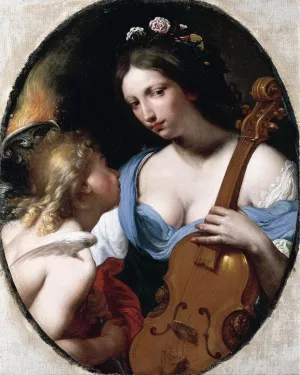 Personification of Music St Cecilia by Antonio Franchi - Oil Painting Reproduction