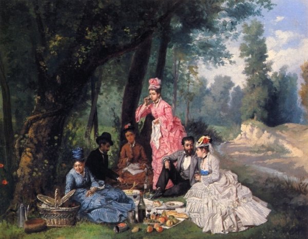 Main Product Photo of The Picnic Painting by Antonio Garcia y Mencia