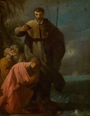 The Baptism Of A Saint by Antonio Gonzalez Velazquez Oil Painting