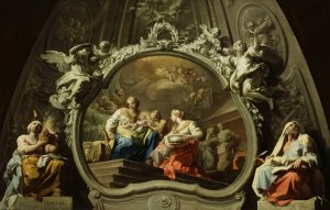 The Birth of the Virgin by Antonio Gonzalez Velazquez Oil Painting