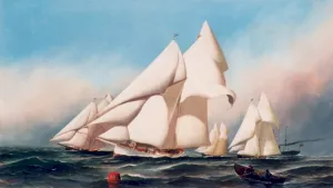 Grayling Leads at the Mark by Antonio Jacobsen Oil Painting